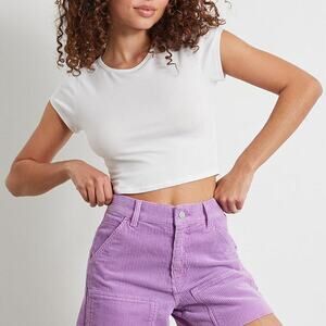 pacsun lilac corduroy shorts y2k cargo utility high waist 24